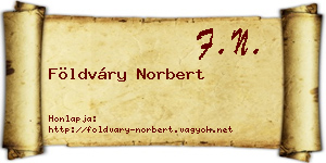 Földváry Norbert névjegykártya