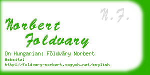 norbert foldvary business card